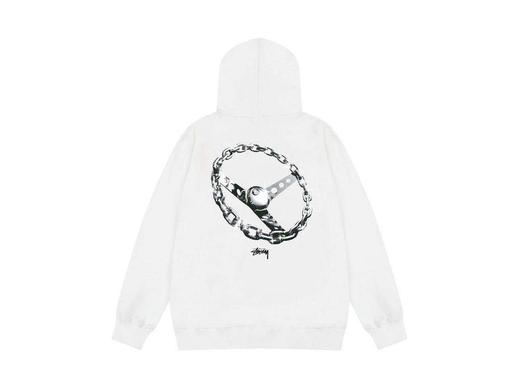 Stussy Zip Up Hoodie Multi Graphic Letter Print Streetwear Jacket