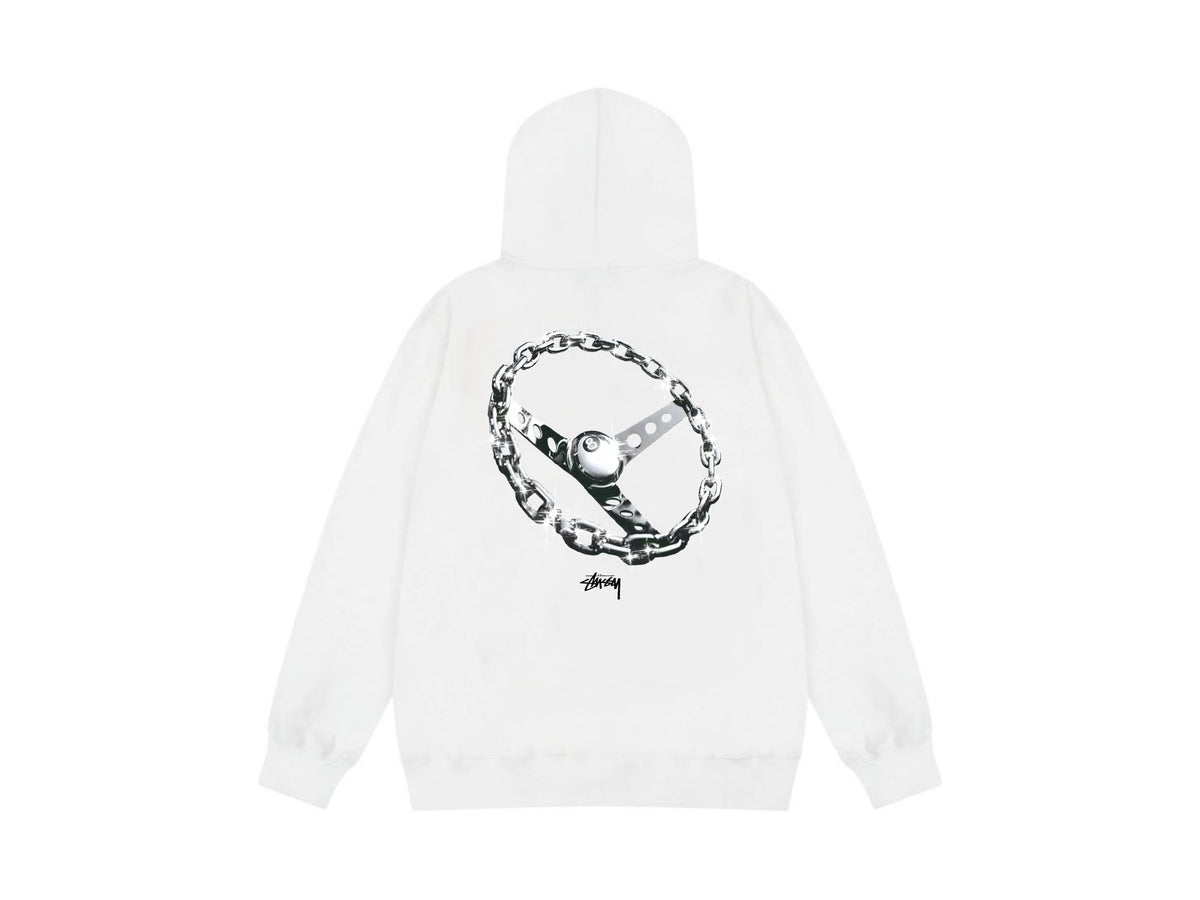Stussy Zip Up Hoodie Multi Graphic Letter Print Streetwear Jacket