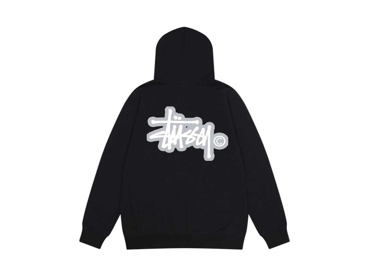 Stussy Zip Up Hoodie Multi Graphic Letter Print Streetwear Jacket