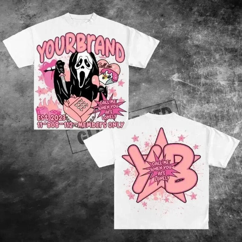 Y2K Streetwear & Gothic Graphic Unisex Oversized Baumwoll-T-Shirt