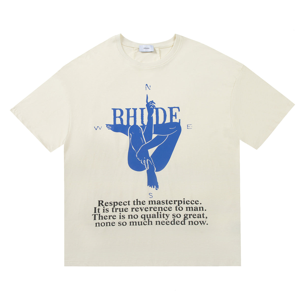 Rhude Graphic Tees Vintage High Street Loose Couple Crew Neck T-Shirt
