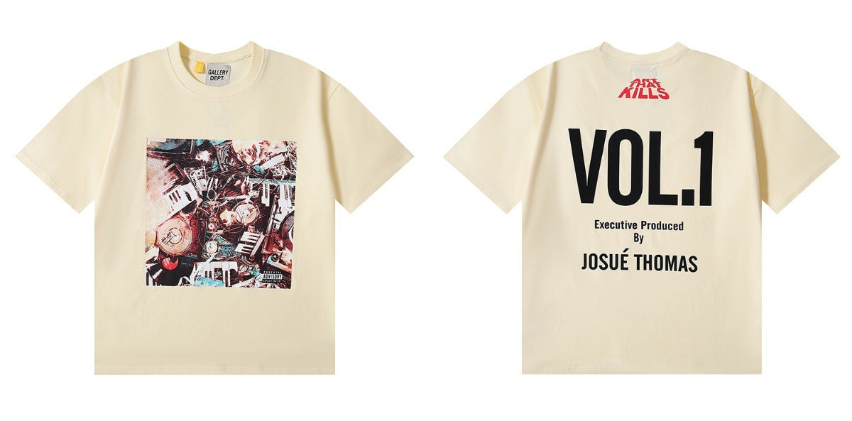 Gallery Dept Tie Dye Washed Graffiti Print Crew Neck T‑Shirt Unisex