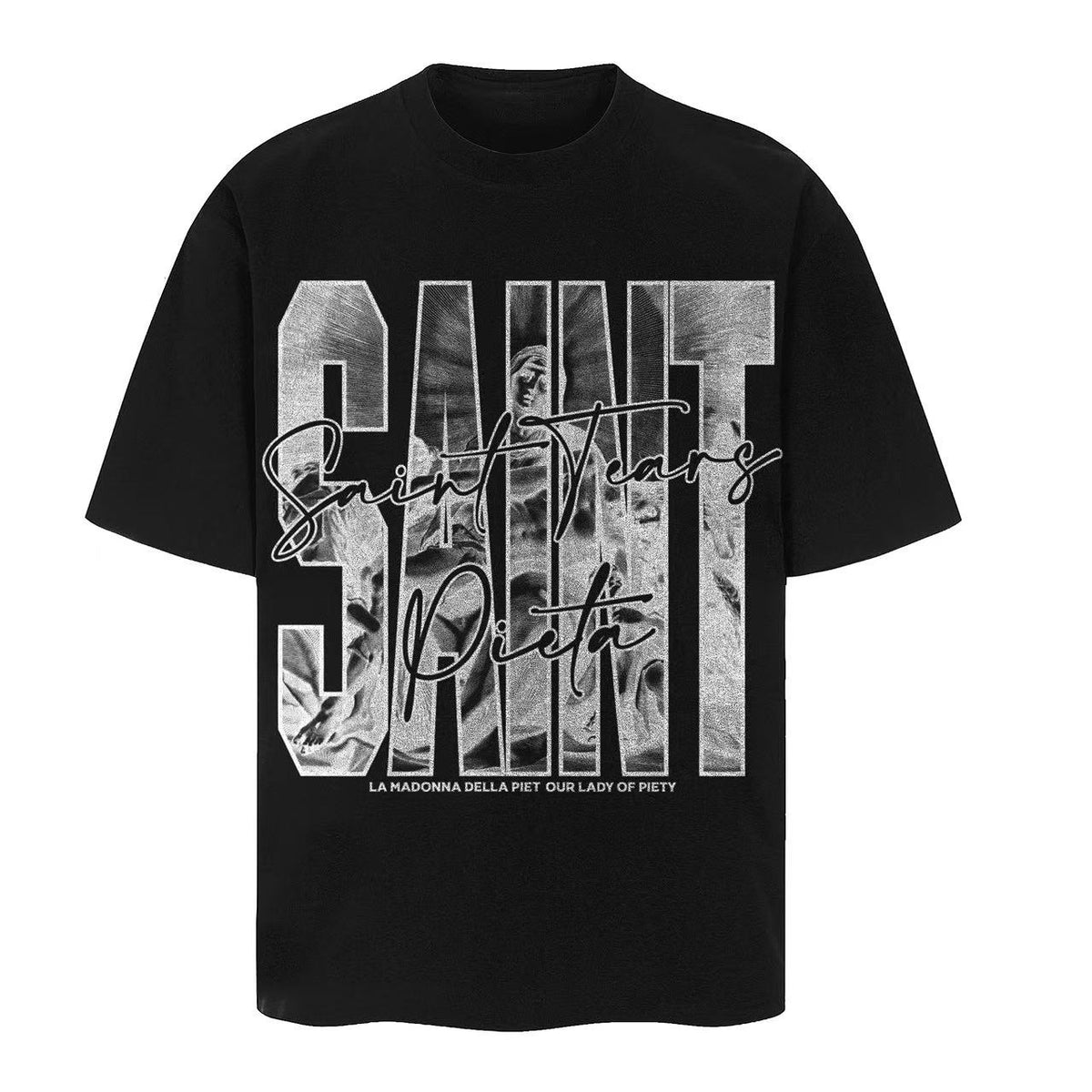 Saint Michael Vintage Multi‑Graphic Oversized Tee Streetwear Unisex