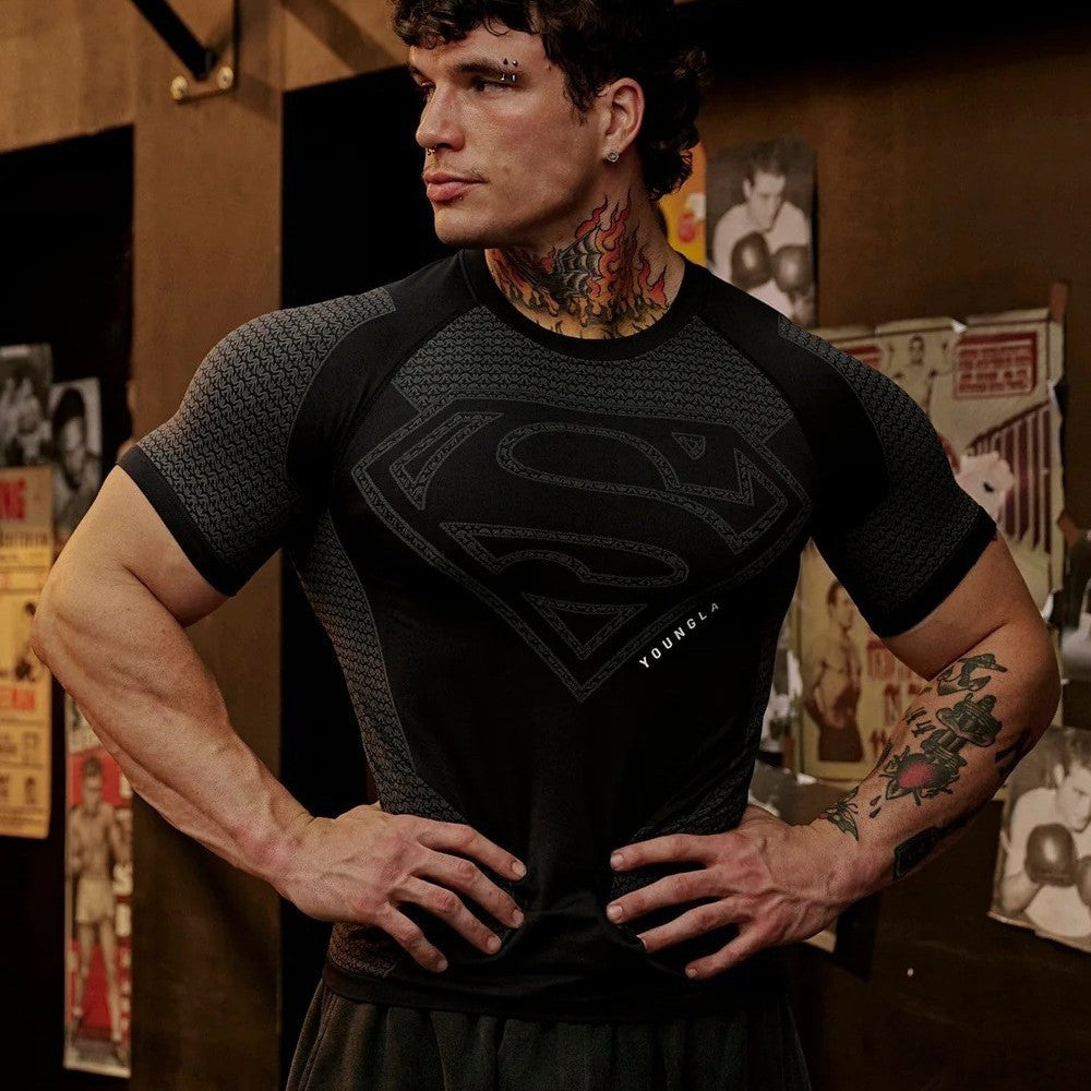 YOUNGLA 4117 Superman Compression Tees