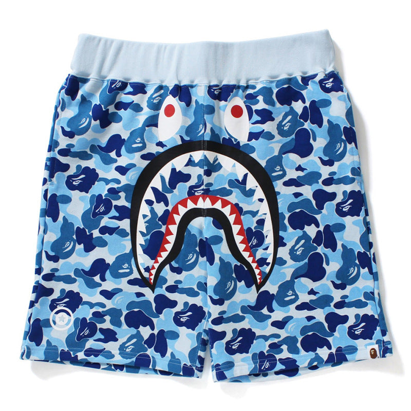 BAPE Shark Camo Print Streetwear Casual Shorts Unisex