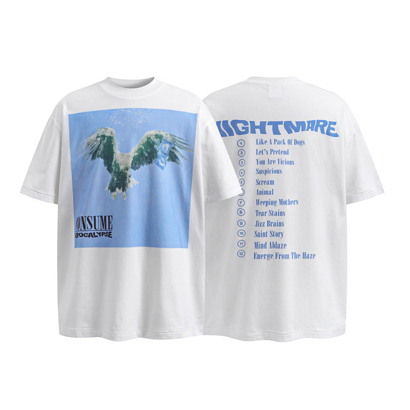 Saint Michael Vintage Washed Distressed Hole Loose Streetwear T-Shirt