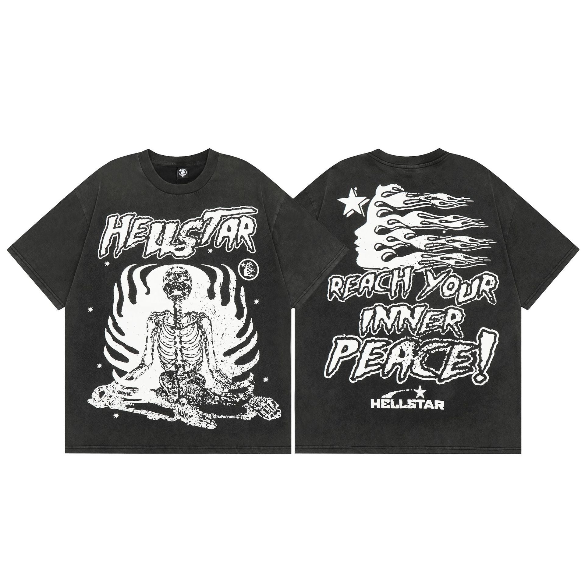 Hellstar Multi‑Graphic Print Crew Neck Short Sleeve Tee Unisex
