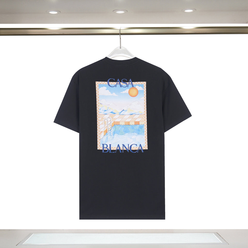 Casablanca Art Print Loose Unisex Short Sleeve Graphic T-Shirt