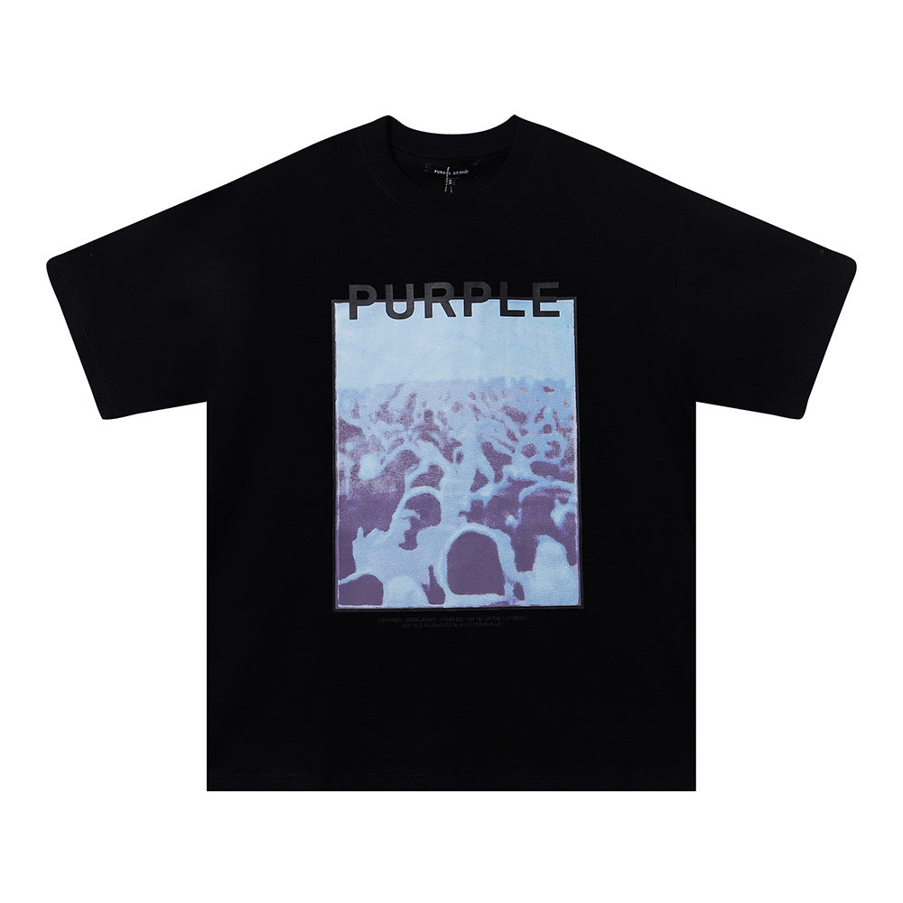 Purple Brand Multi‑Graphic Ink Wash Print Oversized Tee Multi‑Style