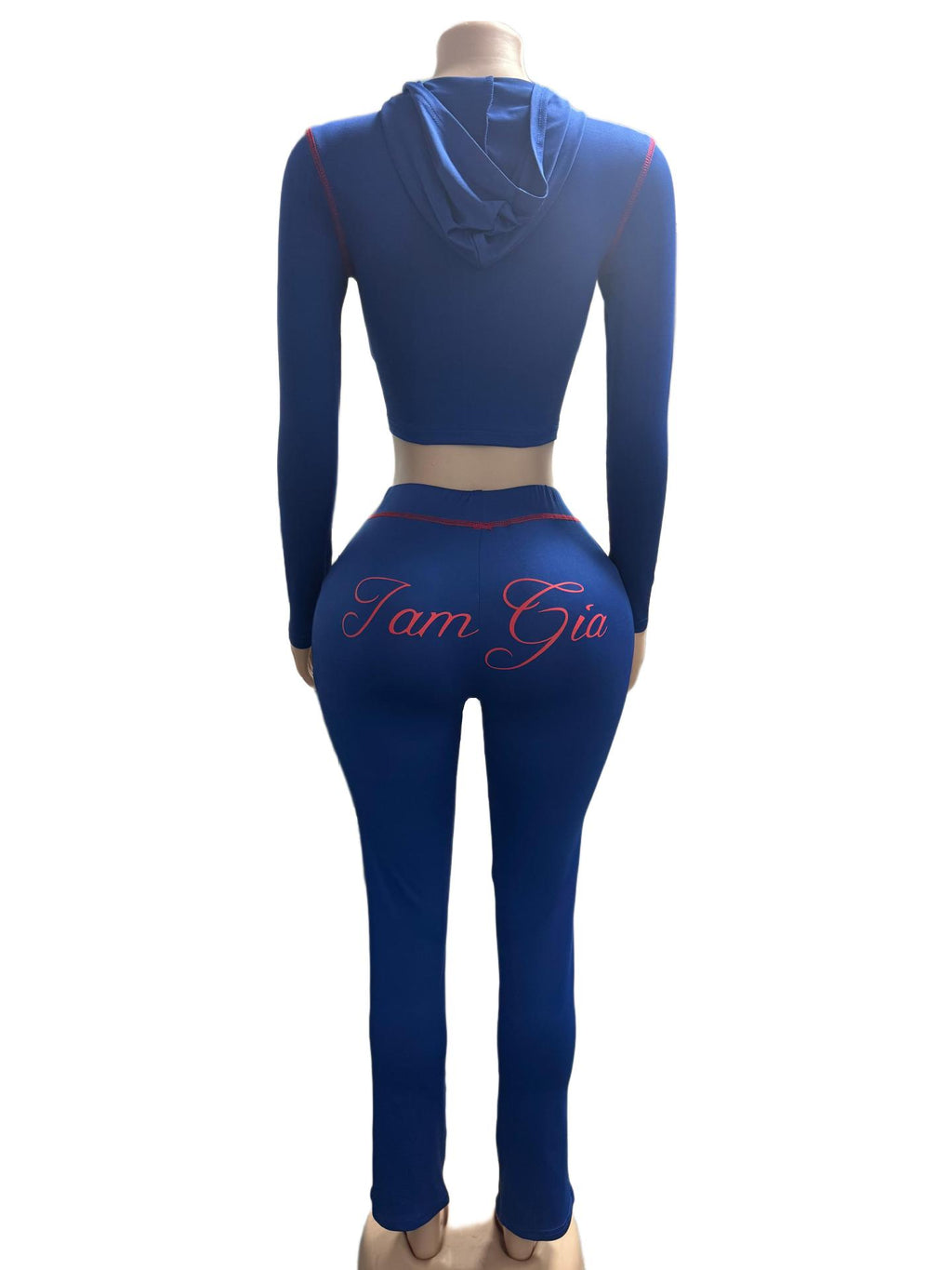 I.AM.GIA Contrast Trim Zip Hoodie Pants 2 Piece Set Women