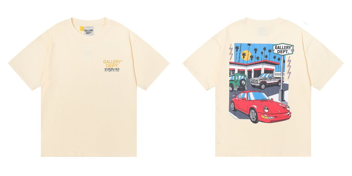 Gallery Dept Tie Dye Washed Graffiti Print Crew Neck T‑Shirt Unisex