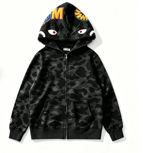 BAPE APE Kids ABC Camo Shark Full Zip Hoodie