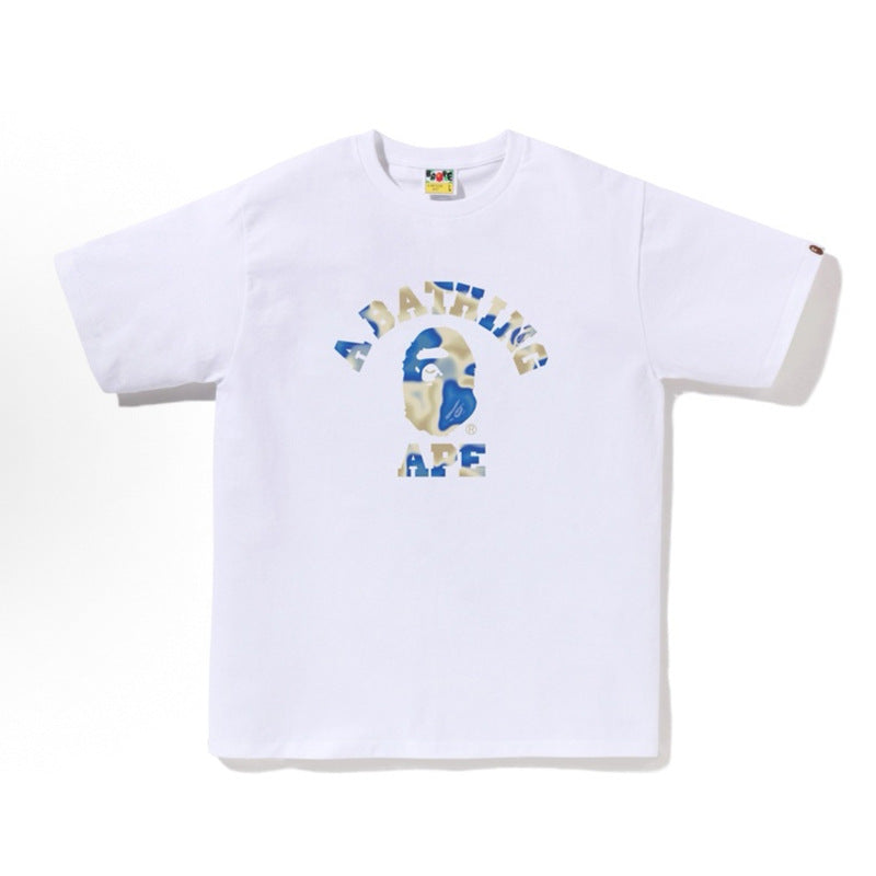 BAPE Ape Head Shark Print Loose Casual Unisex Short Sleeve T-Shirt