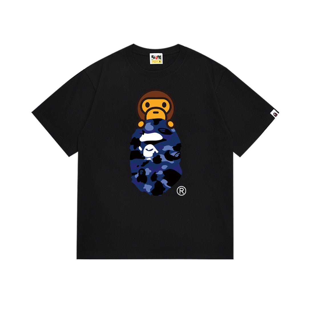 Bape Camo Ape Head Multi‑Color Crew Neck Streetwear Tee Unisex
