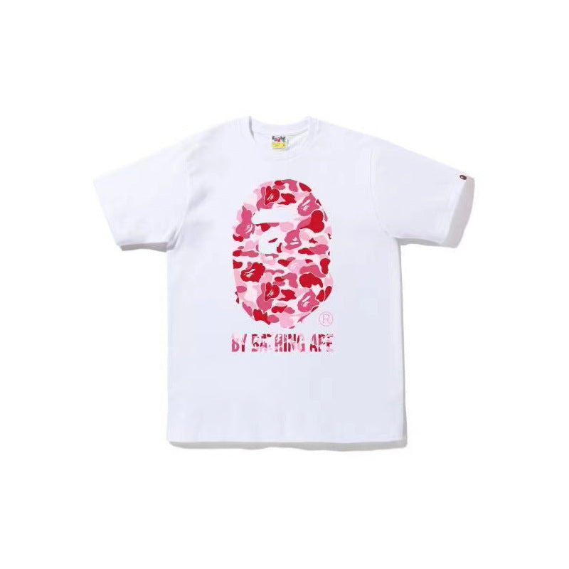 BAPE Ape Shark Graphic Print Loose Unisex Heavyweight Cotton T-Shirt