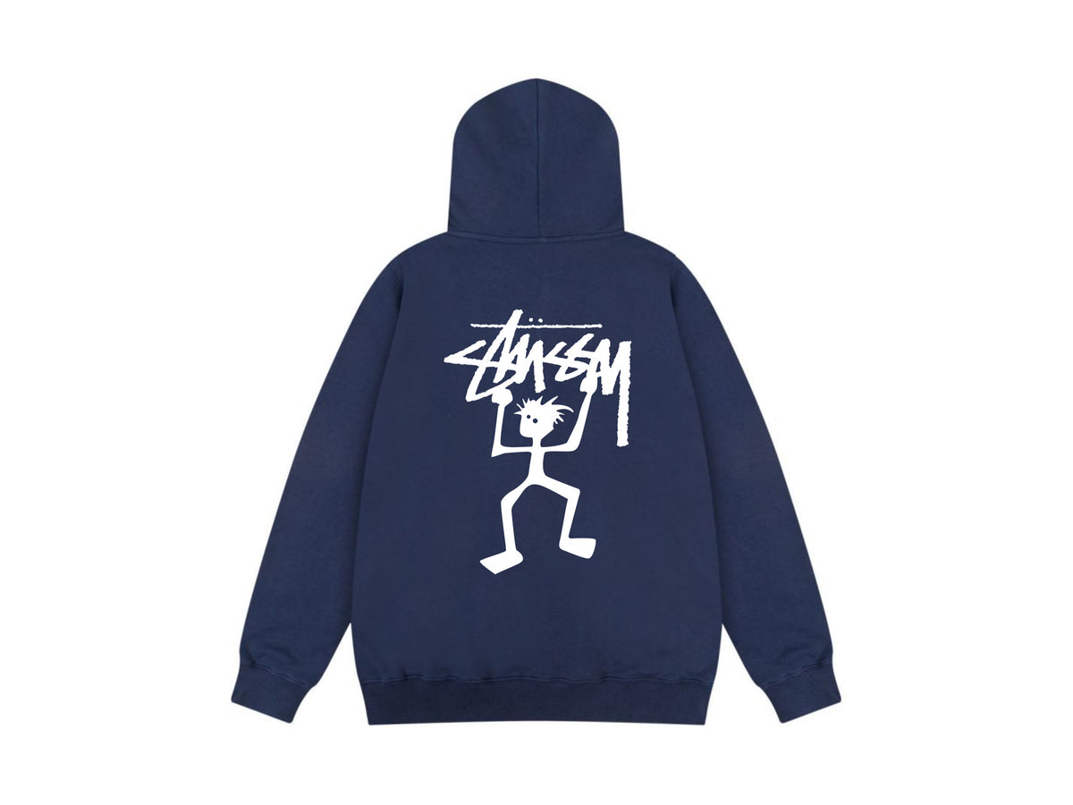 Stussy Zip Up Hoodie Multi Graphic Letter Print Streetwear Jacket
