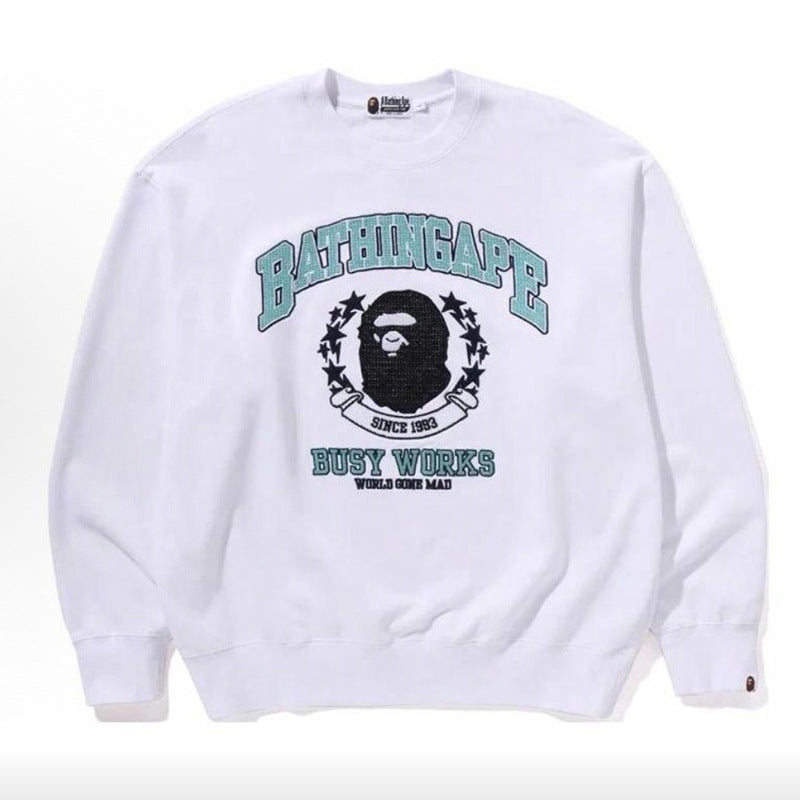 Bape Camo Ape Head Graphic Washed Oversized Crewneck Streetwear