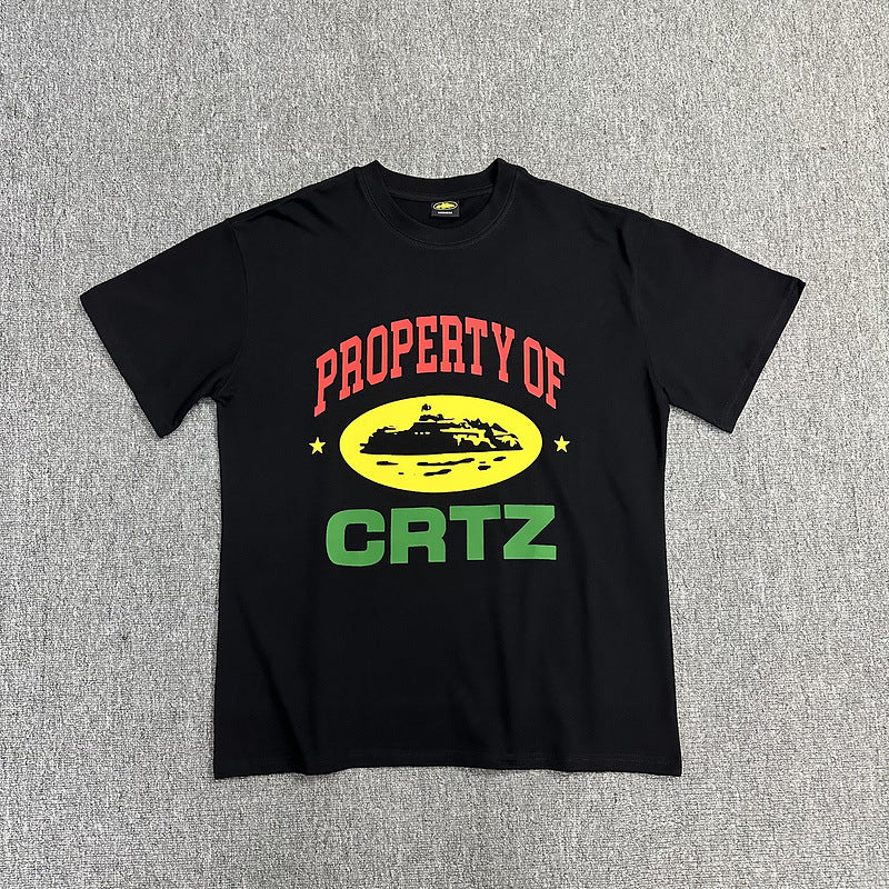 Corteiz Alcatraz Logo Letter Crew Neck Short Sleeve T‑Shirt Unisex