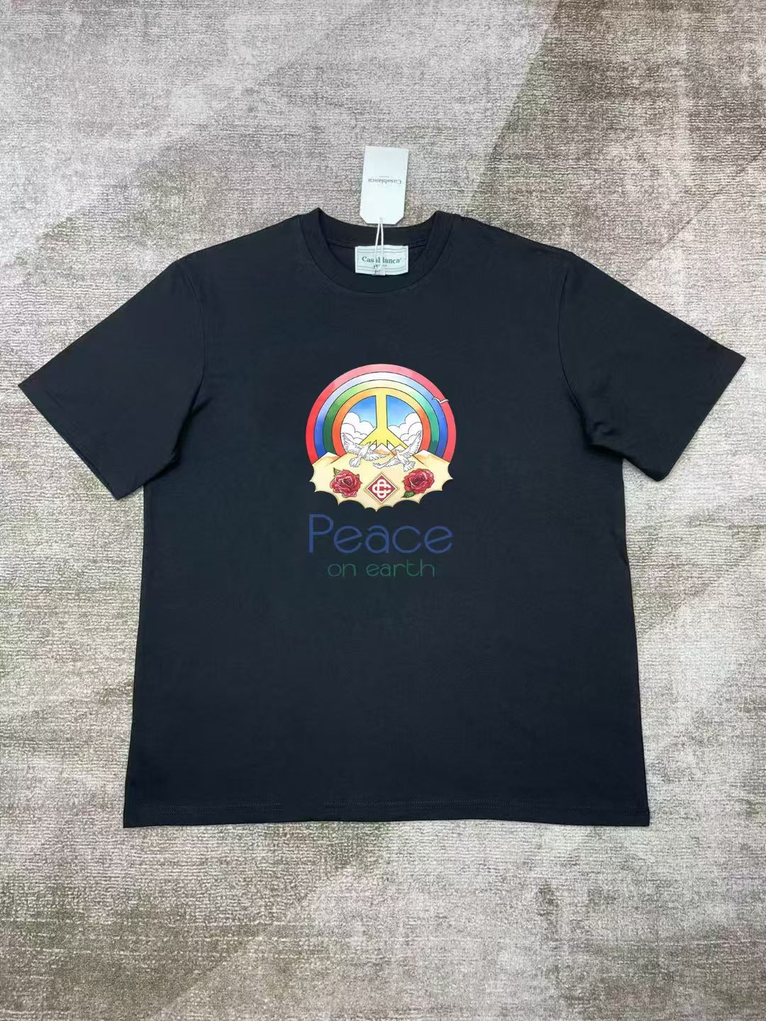 Casablanca Art Graphic Print Loose Unisex Short Sleeve T-Shirt