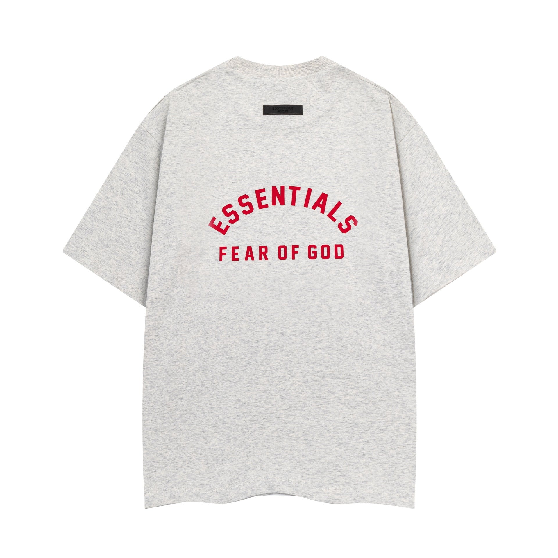 Fear Of God Essentials Red Rubber Letter Crew Neck Short Sleeve T Shirt