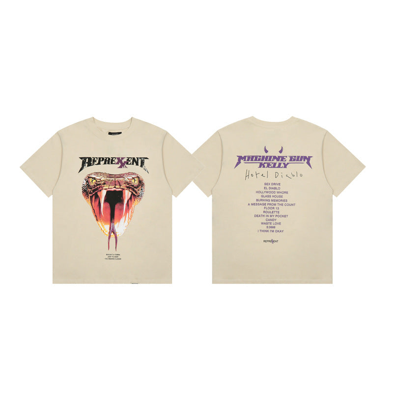 Represent Shark Washed Graphic Oversized Tee Streetwear Unisex