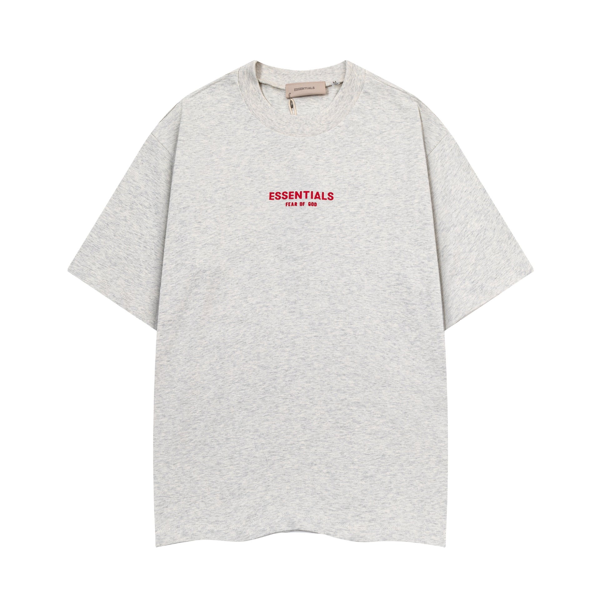 Fear Of God Essentials Red Rubber Letter Crew Neck Short Sleeve T Shirt