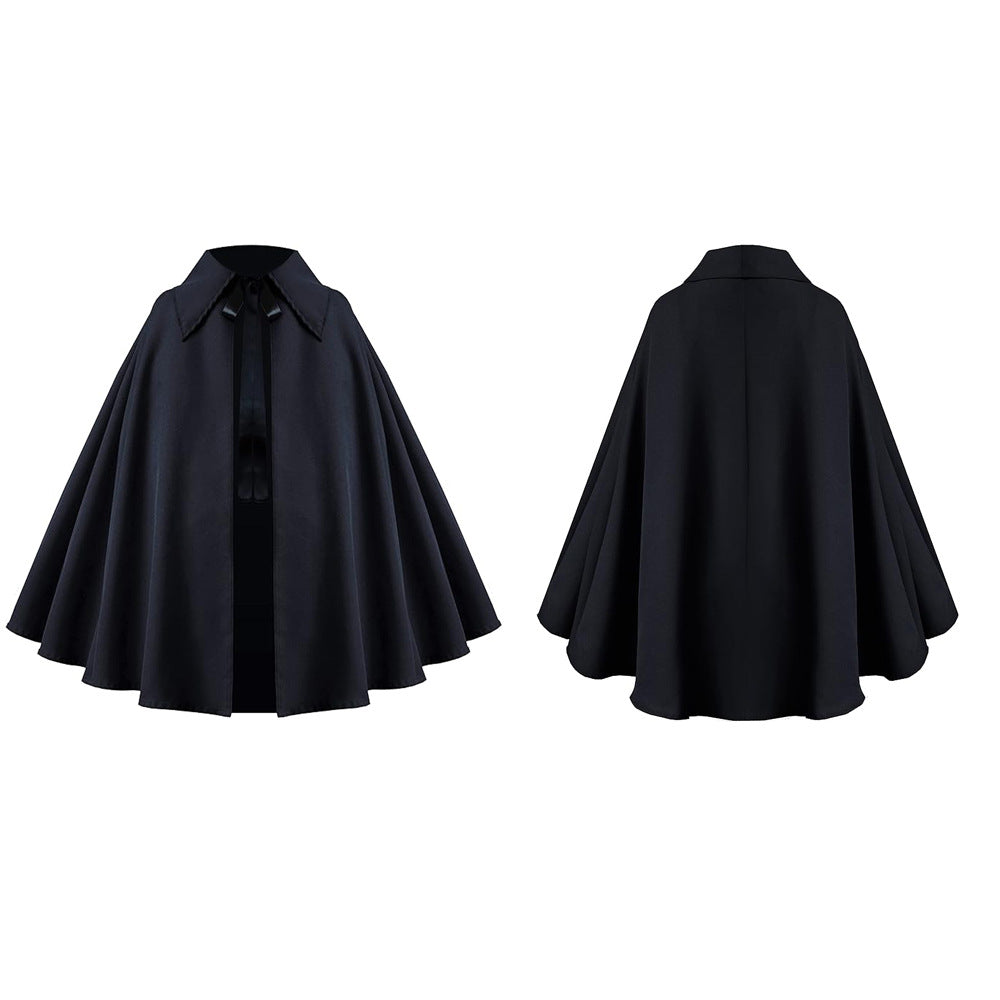 Halloween Medieval Short Cape Stand Collar Multi‑Color Cosplay Cloak