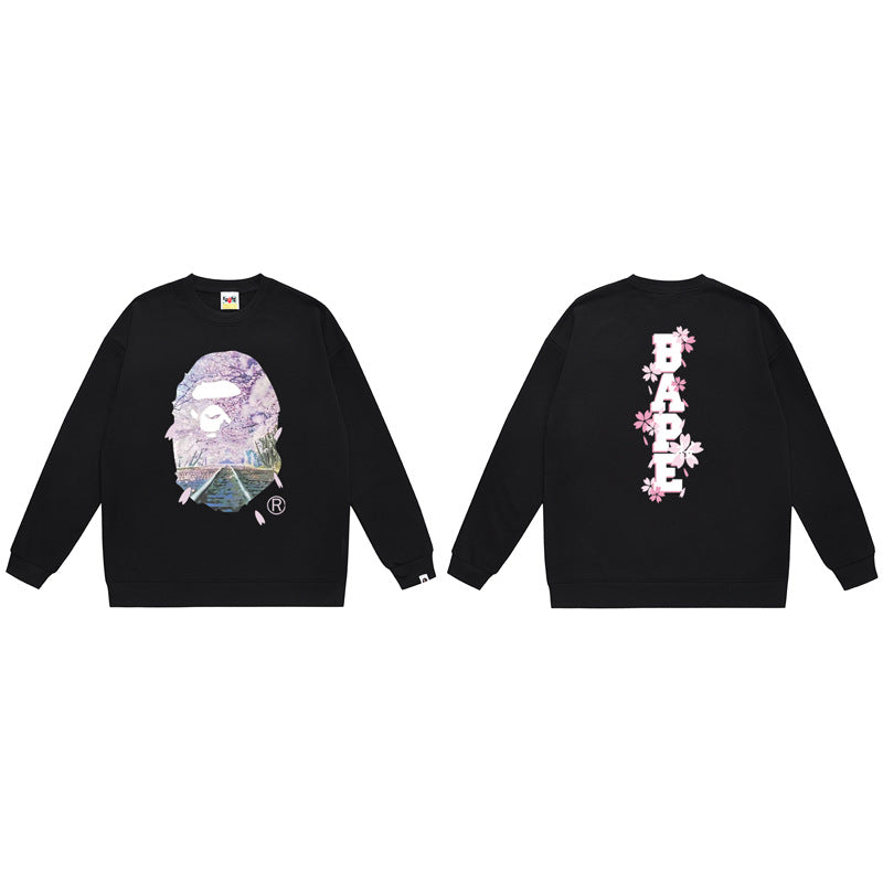 BAPE Ape Head Crewneck Sweatshirt Multi Print Streetwear Pullover
