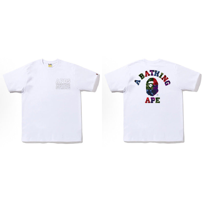 BAPE Ape Head Shark Print Loose Casual Unisex Short Sleeve T-Shirt