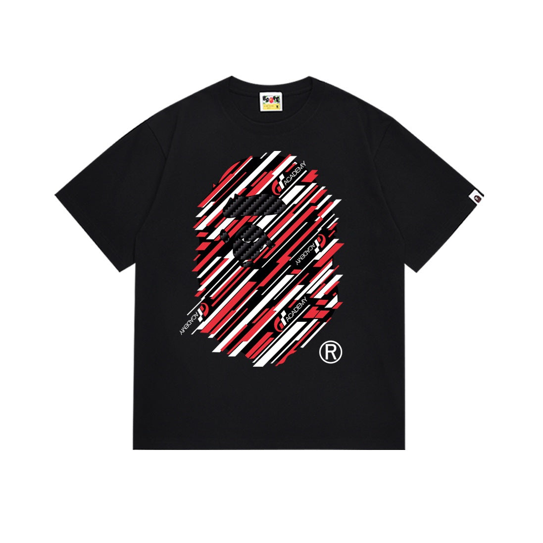 Bape Multi‑Camo Ape Head Graphic Oversized Tee Streetwear Unisex