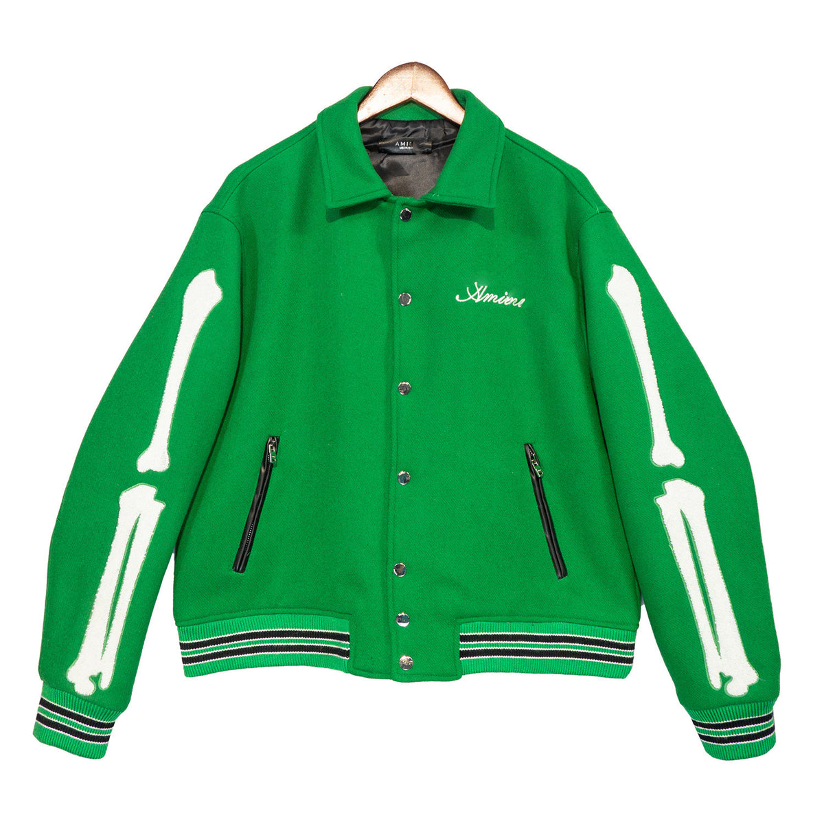 Amiri Bones Varsity Jacket Embroidery Wool Blend Baseball