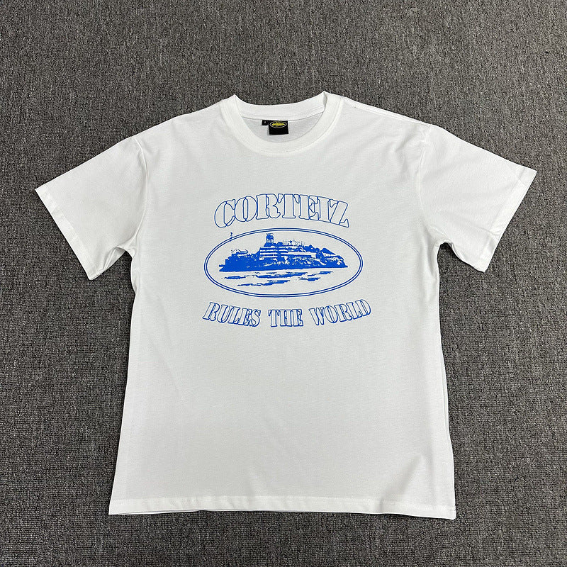 Corteiz Alcatraz Logo Letter Crew Neck Short Sleeve T‑Shirt Unisex