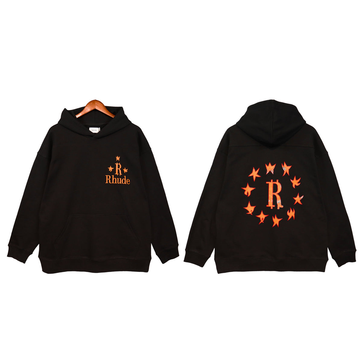 Rhude Cartoon Letter Hoodie Streetwear Cotton Pullover Sweatshirt