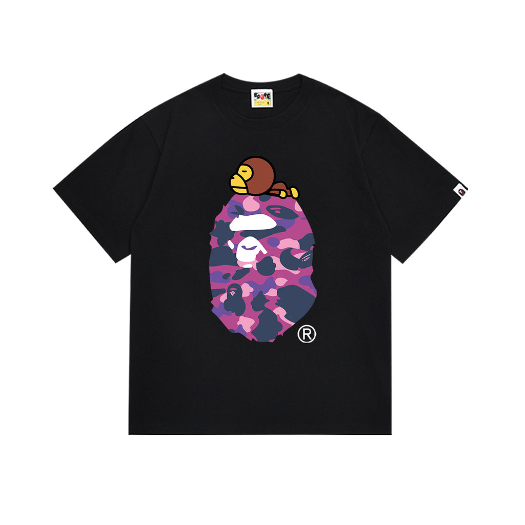 Bape Maneki Neko Ape Head Graphic Oversized Tee Streetwear Unisex