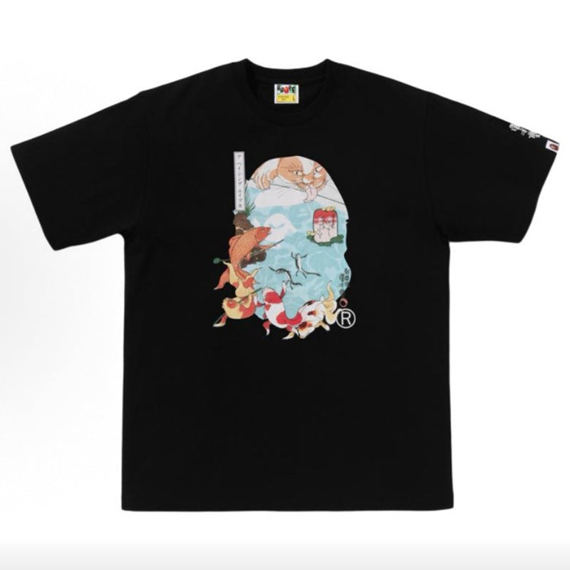 BAPE Ape Head Camo Shark Print Crew Neck Short Sleeve T‑Shirt Unisex
