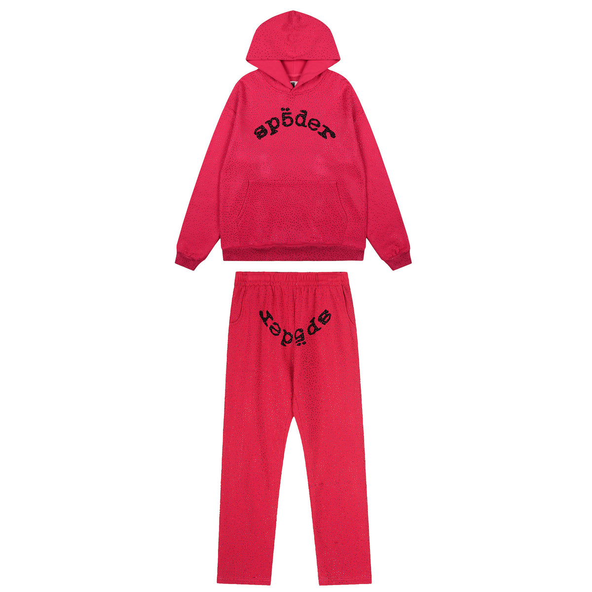 Sp5der VVS Full Rhinestone Hoodie & Sweatpants Tracksuit Set
