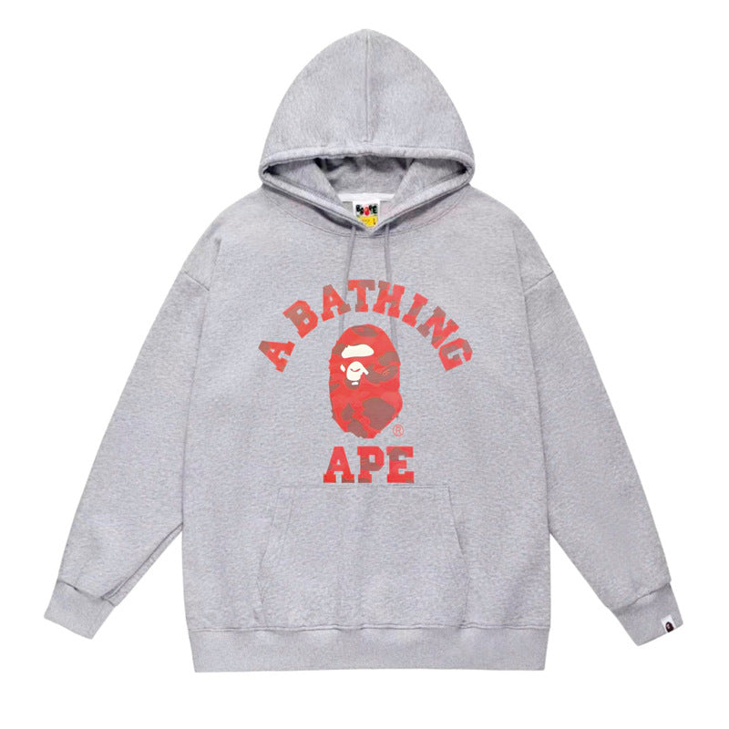 BAPE Ape Head Graphic Hoodie Camo Print Loose Cotton Pullover