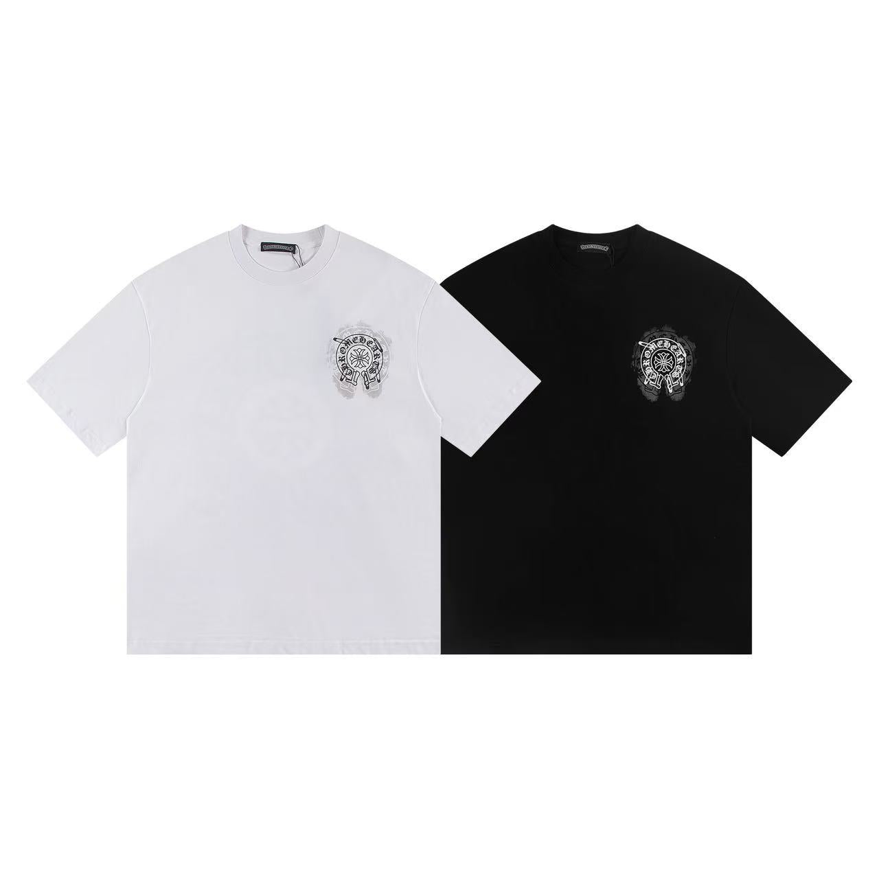 Chrome Hearts Color Sanskrit Cross Horseshoe Print Short Tee Unisex