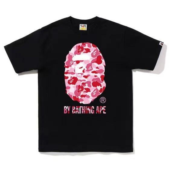 BAPE Classic Camo Ape Head Letter Print Loose Unisex Casual T-Shirt