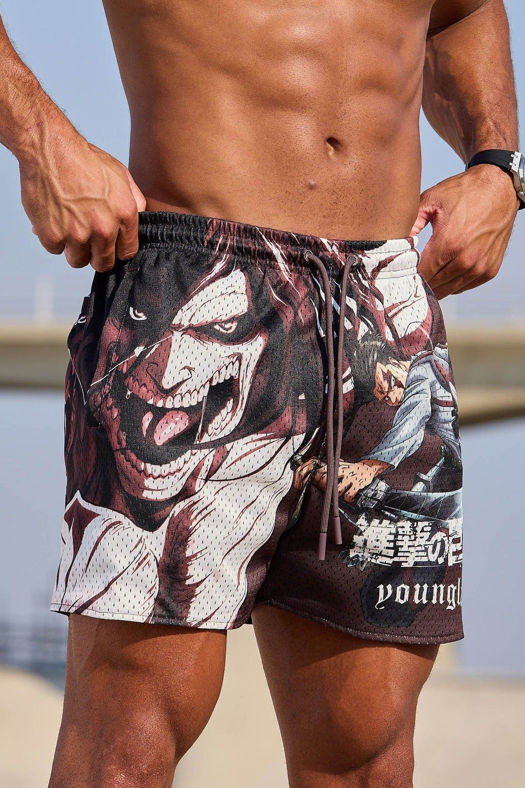 YOUNGLA 1126 AOT© x YLA Mesh Shorts