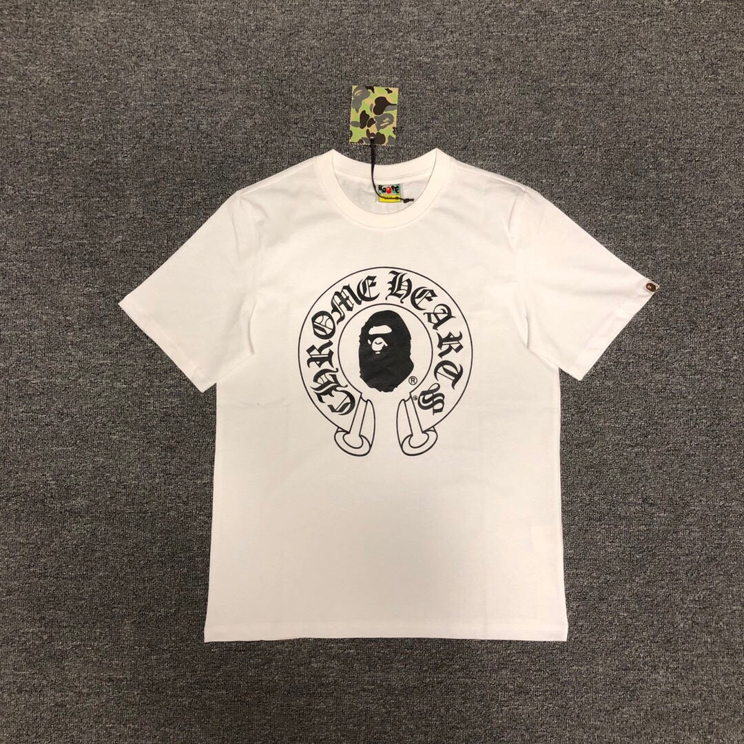 BAPE Classic Camo Ape Head Letter Print Loose Unisex Casual T-Shirt