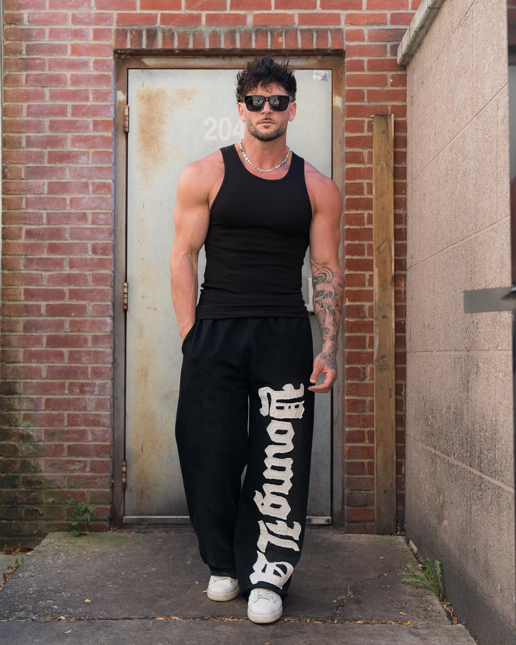 YOUNGLA 2127 Big Patch Sweats