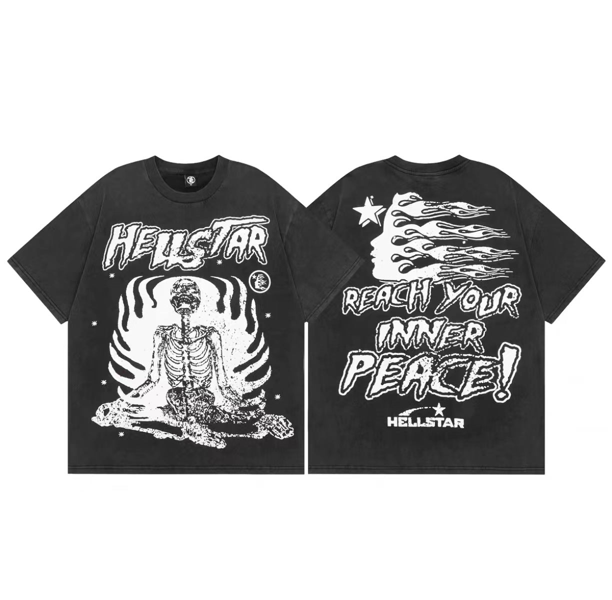 Y2K Hellstar Style Grafik Unisex Oversized Streetwear Baumwoll-T-Shirt