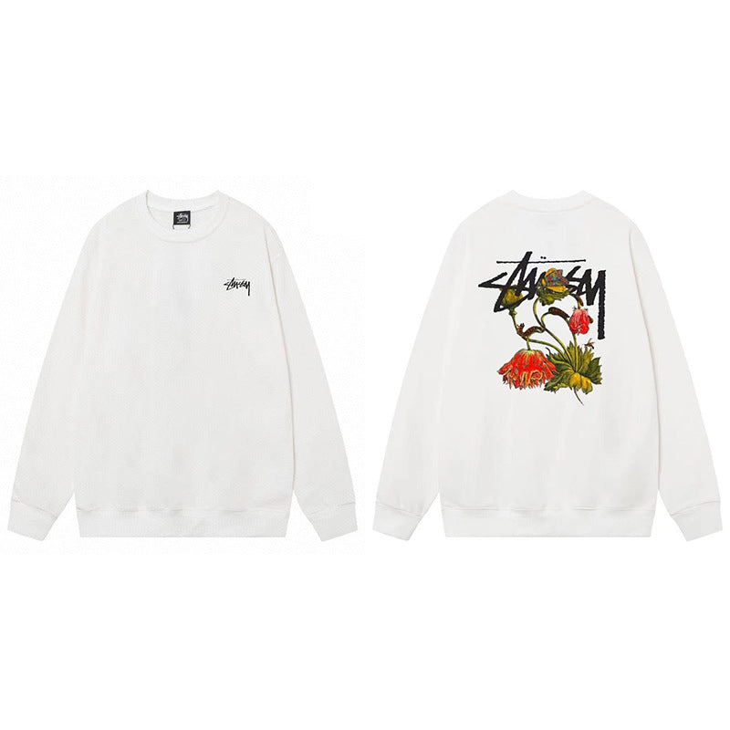 Stussy Graphic Crewneck Sweatshirt 8 Ball Dice Street Casual Pullover