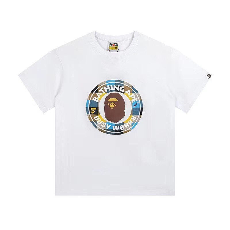 BAPE Classic Camo Ape Head Letter Print Loose Unisex Casual T-Shirt