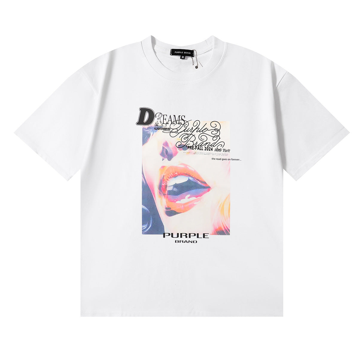 Purple Brand Graphic Tee Loose Unisex Vintage Streetwear T-Shirt
