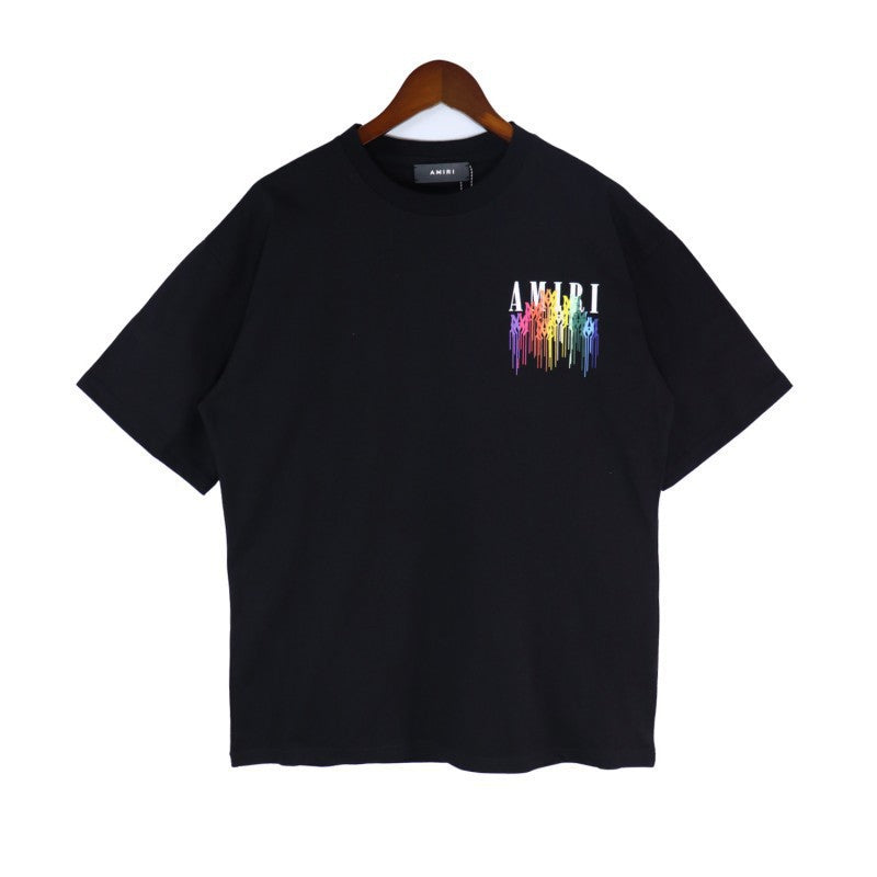Amiri Multi‑Pattern Letter Graphic Oversized Tee Streetwear Unisex