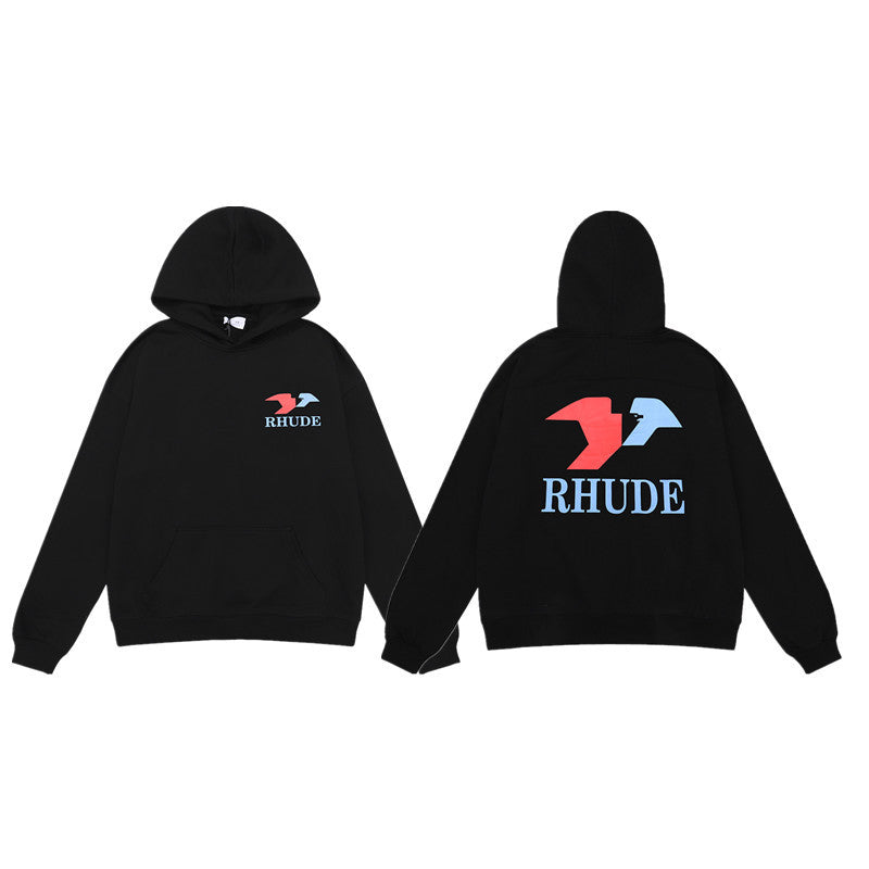 Rhude Cartoon Letter Hoodie Streetwear Cotton Pullover Sweatshirt