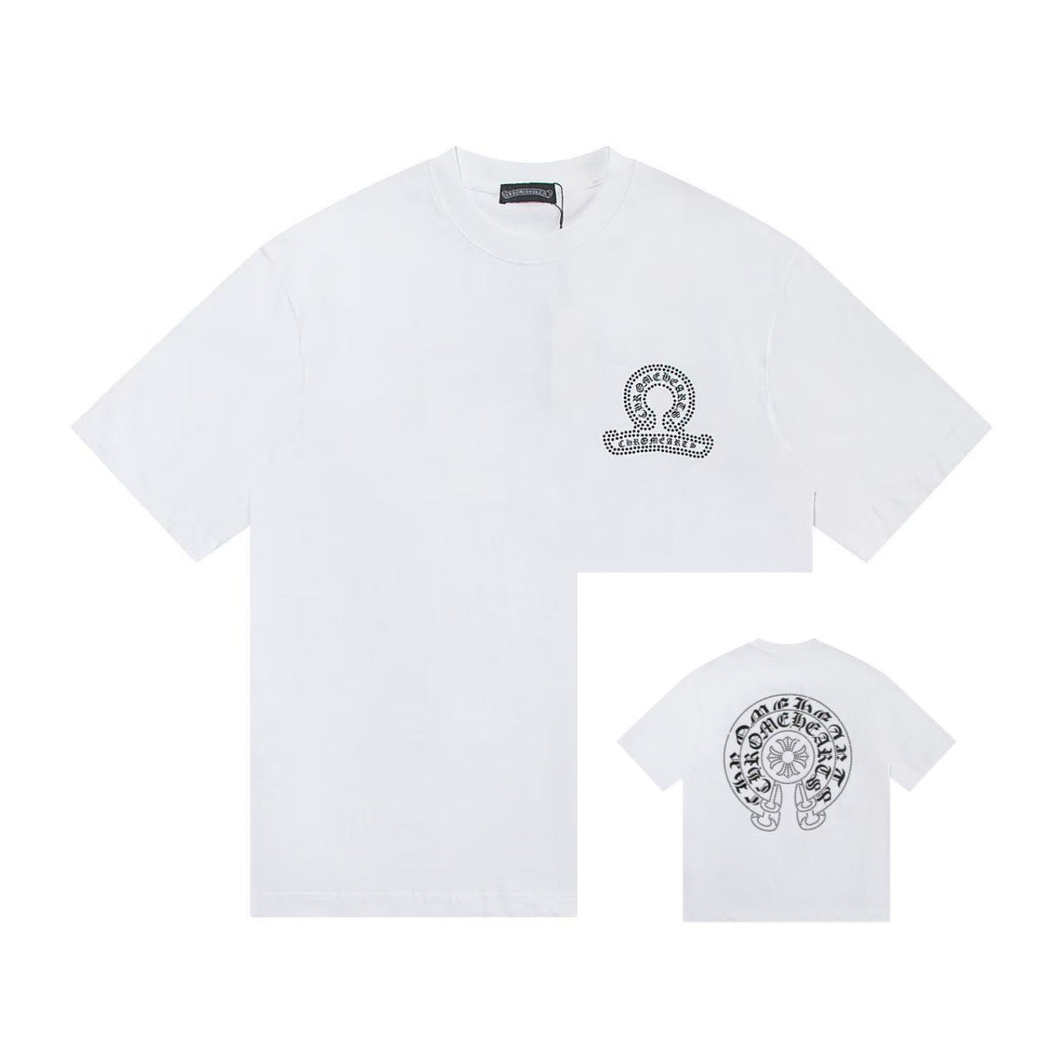 Chrome Hearts Color Sanskrit Cross Horseshoe Print Short Tee Unisex