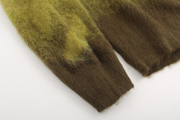 Off-White Arrow Mohair Sweater Gradient Fluffy Knit Pullover & Hoodie